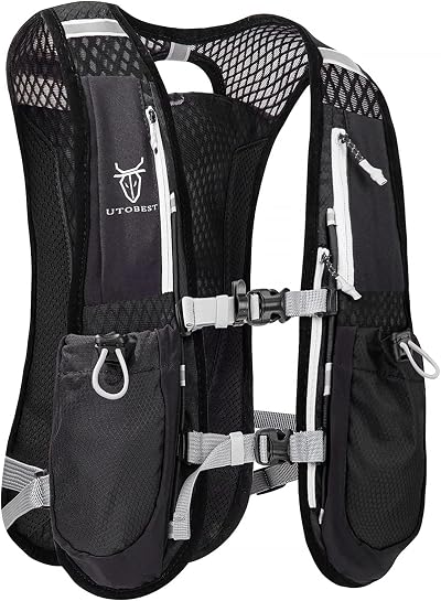 UTOBEST Running Backpack 5L Hydration Vest Lightweight Black 44x20cm