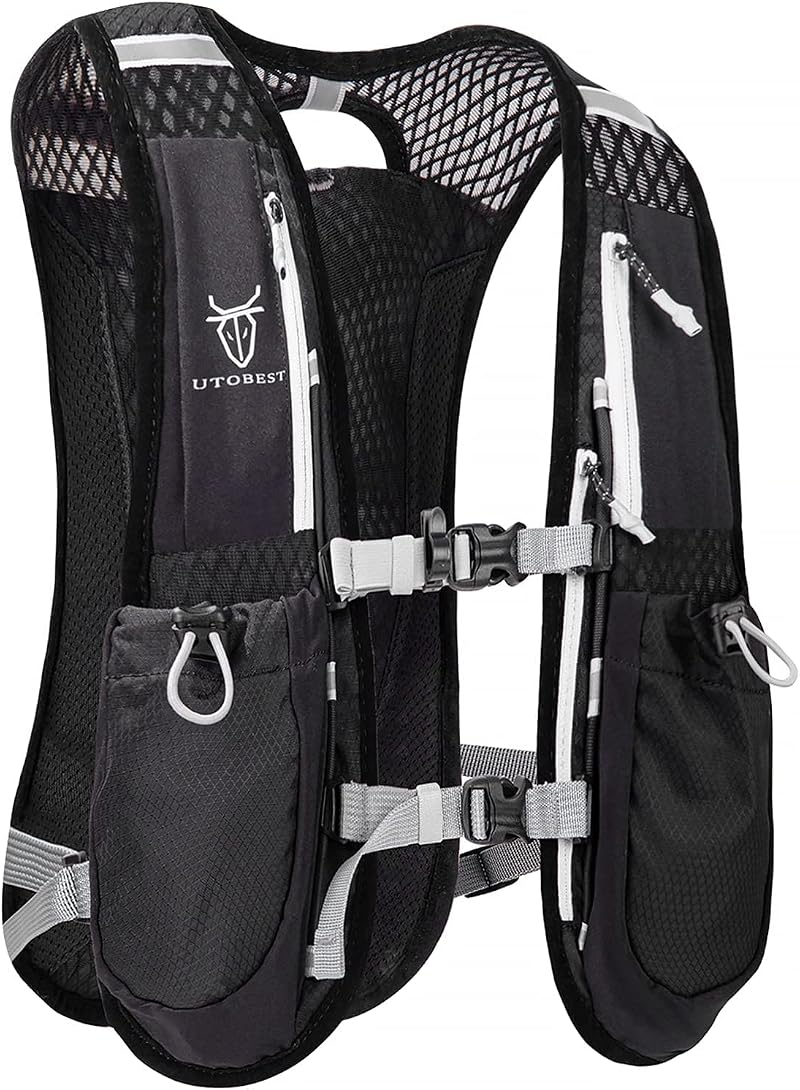 UTOBEST Running Backpack 5L Hydration Vest Lightweight Black 44x20cm