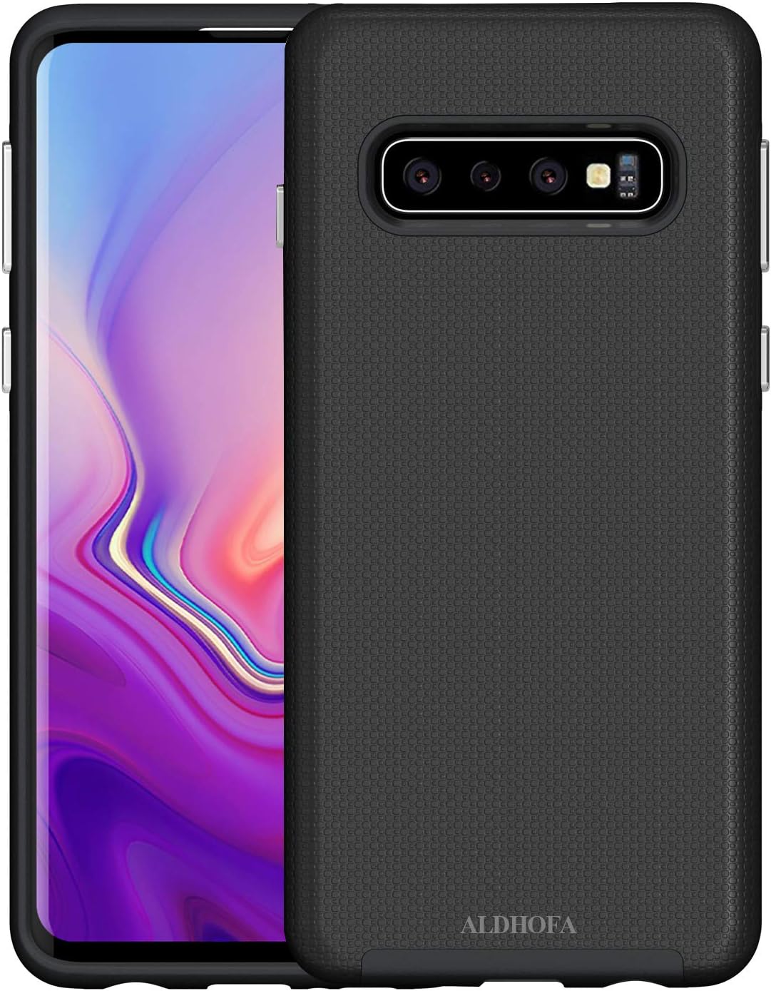 ALDHOFA Samsung Galaxy S10 Case Cover with Shockproof Hard Frame Slim Fit Protective Case for Samsung Galaxy S10 - Black