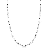 Miabella Italian Solid 925 Sterling Silver, 18Kt Gold Plated 3mm Paperclip Link Chain Necklace for Women Men, Made in Italy