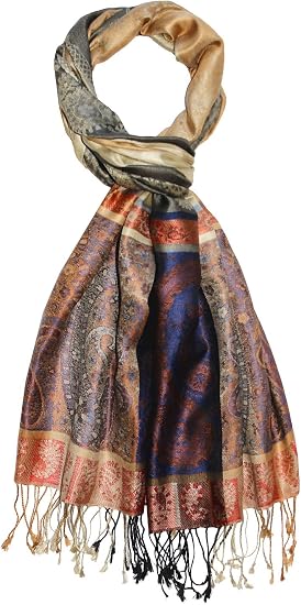Lorenzo Cana Seiden-Pashmina – 100% Seide, Paisley-Muster, 70x190 Cm In Braun/Beige, Gewebt