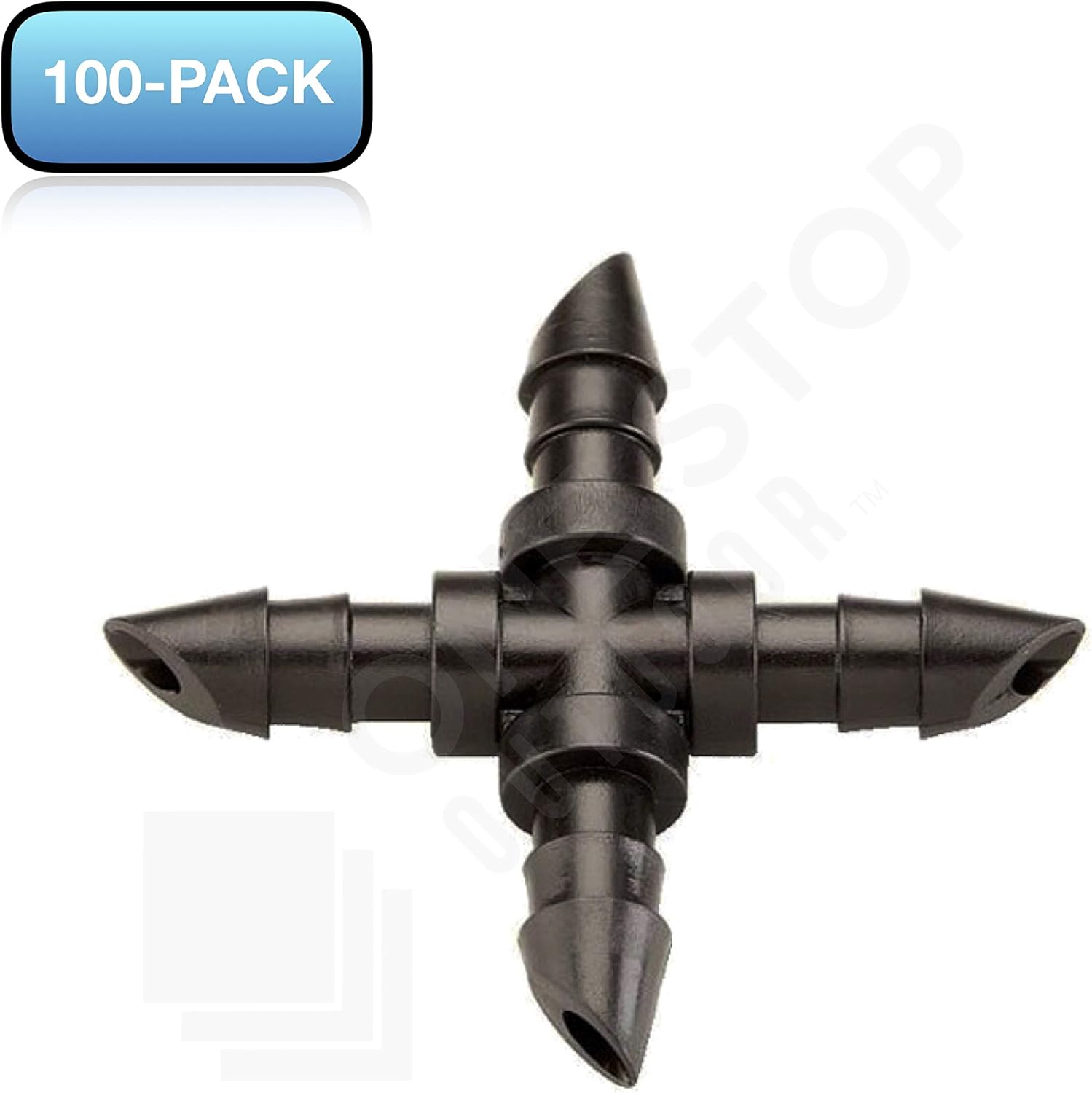 (100 Pack) Barbed 1/4"Inch Drip 4Way Cross Fitting
