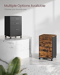 VASAGLE File Cabinet, 3 Drawers Filing Cabinet for