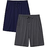 COLORFULLEAF Men's Pajama Shorts Soft Lightweight Sleep Shorts Comfy Lounge Pants with Pockets 2 or 3 Pack