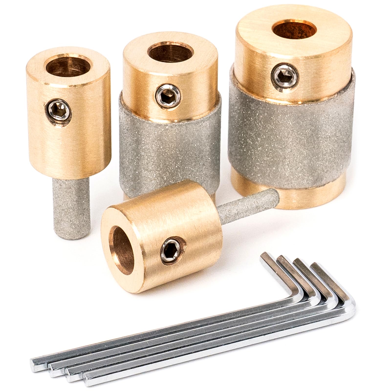 Photo 1 of Stained Glass Grinder Bits,1 3/4 1/4 1/8 Inch Diamond Grind Bit for Glass Grinding Machine,Brass Core,4 Sizes