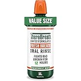 TheraBreath Fresh Breath Mouthwash, Rainforest Mint, Alcohol-Free, 33.8 oz/1 L