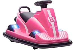 Qaba Bumper Car for Kids, 6V Electric Ride on Toy with 360 Degree Spin and Dual Motors, Battery Powered Bumping Car with Musi