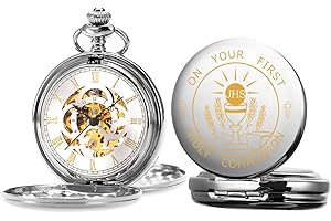 ManChDa Mechanical Pocket Watch for Men Vintage Pocket Watch with Chain Smooth Face