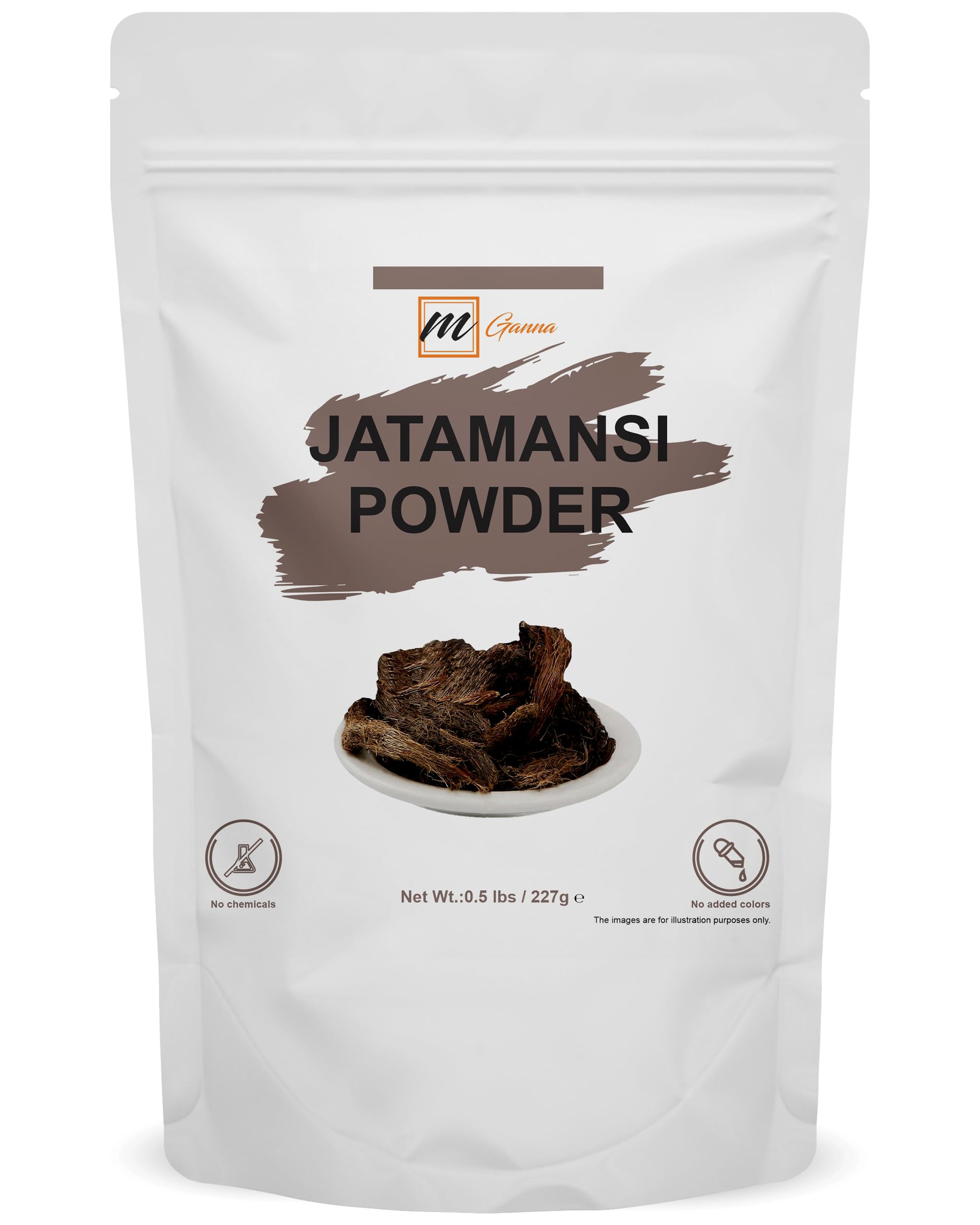 mGanna 100% Natural Jatamanshi powder 227 GMS / 0.5LBS | Nardostachys jatamansi (Spikenard root) for Hair Care
