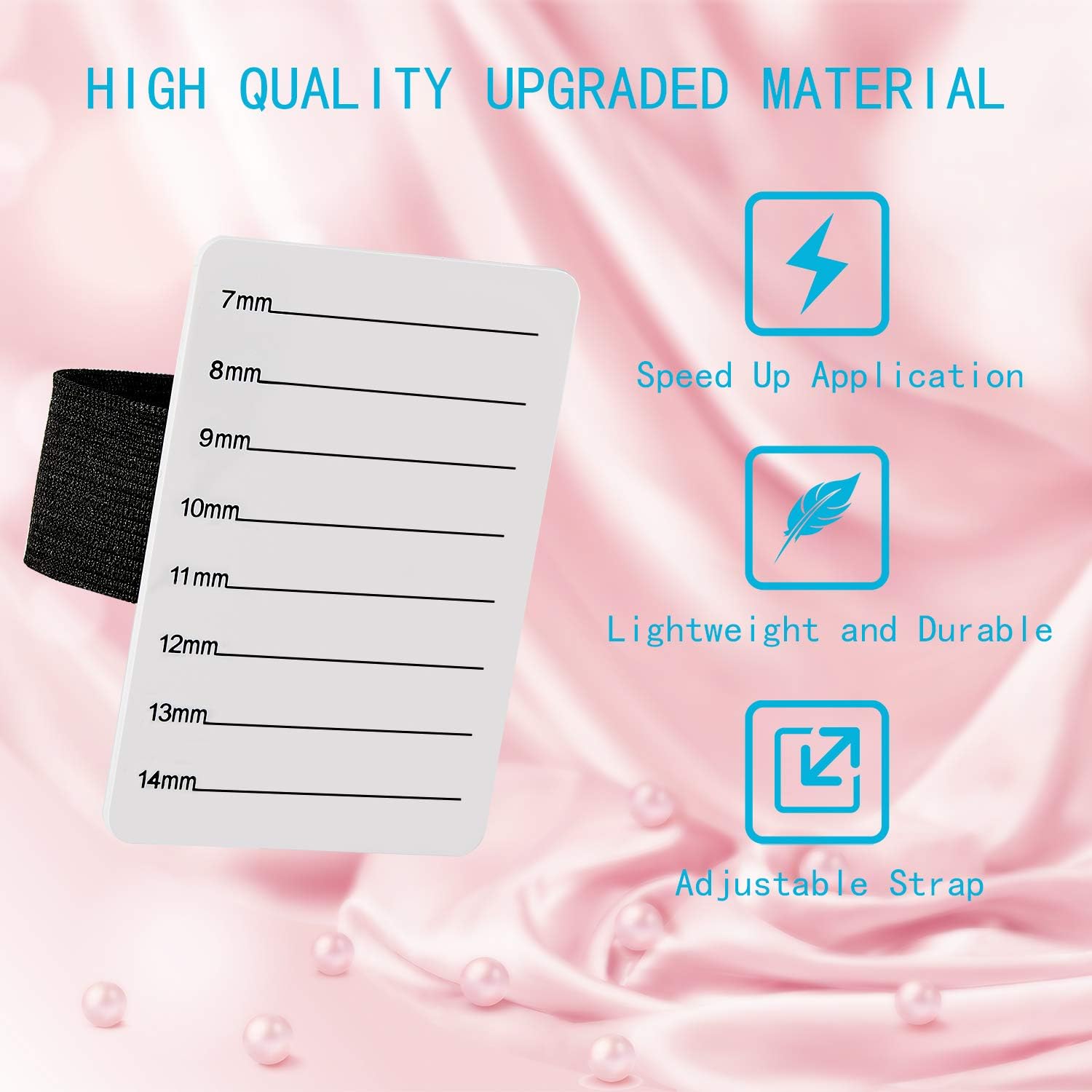 4 Pieces Lash Holder Eyelash Extension Hand Pallet Tray Tools with Adjustable Wrist Strap Adjustable Lash Tray Strip Palette One Size Fits Most Eyelash Extension Holder (7-14 mm Pattern) - Image 4