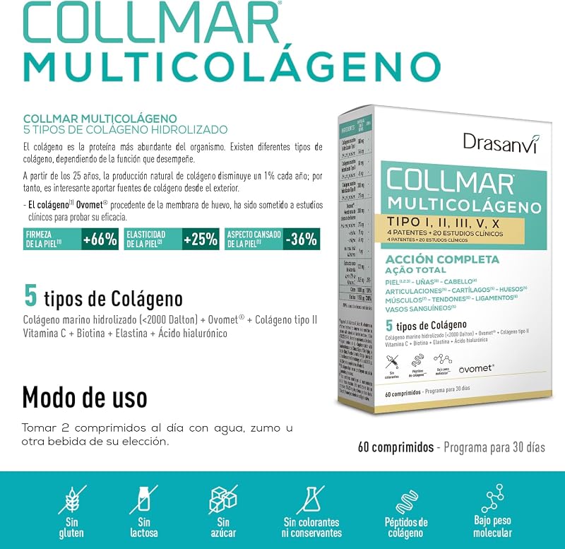 Complexo de Colagénio + Ácido Hialurónico, Vitamina C, Biotina, Magnésio