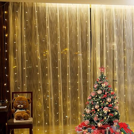 Window Curtain Fairy Lights Outdoor Festoon Lights 8 Modes Led