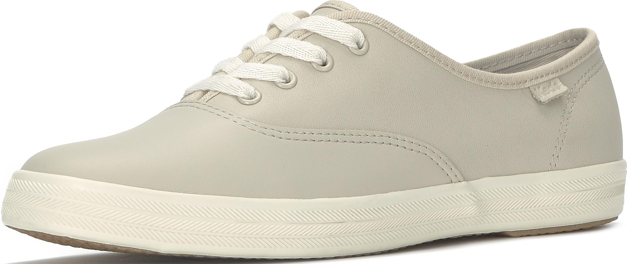 Keds Champion Leather Lace Up Fashion Sneaker, Oatmeal, W 5.5 Image