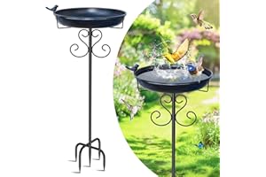 ODSNANIE Metal Bird Bath for Outside, 40 Inch Tall Vintage Freestanding Birdbaths Bowl with Bird Statue, Sturdy 5-Pronged Bas