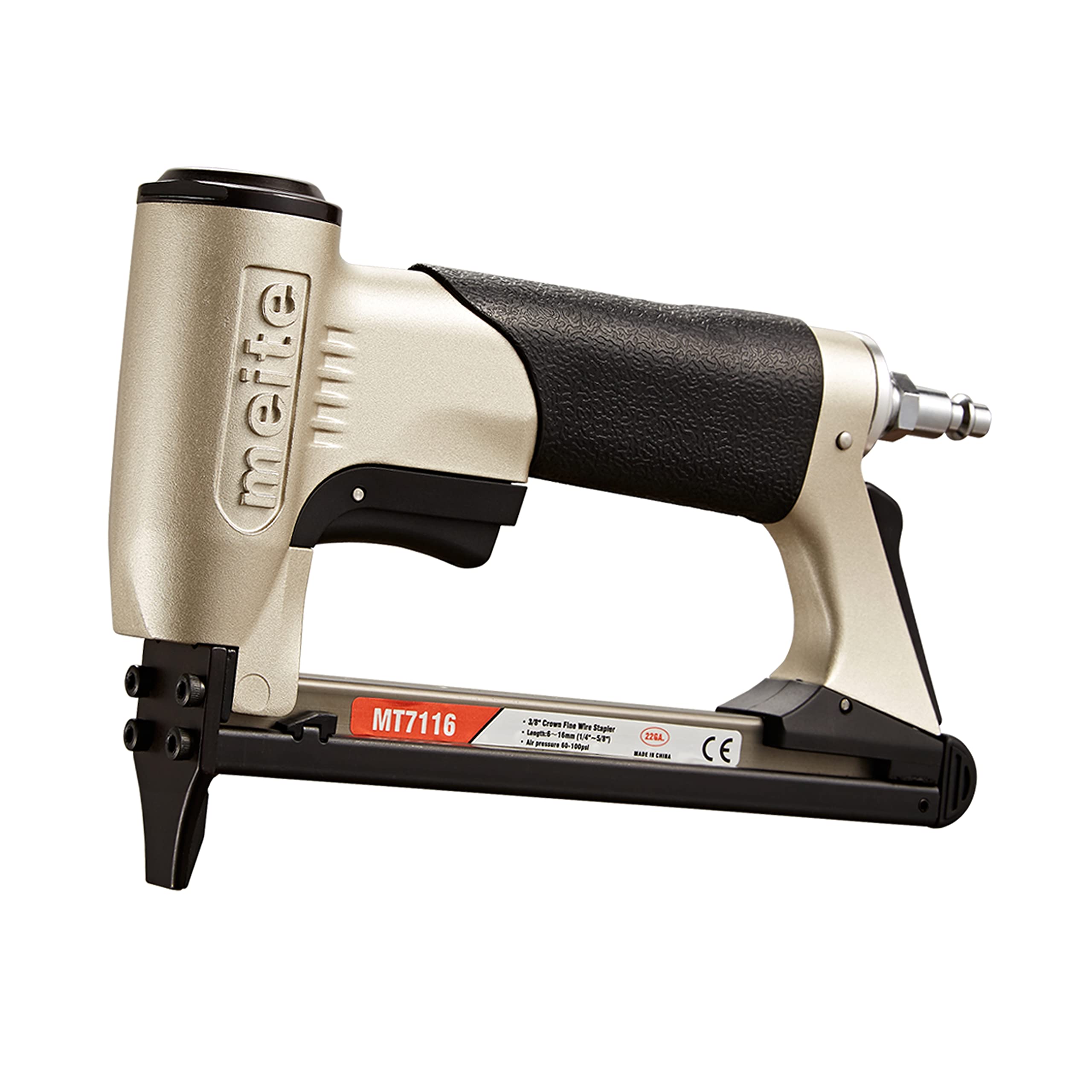 meite MT7116 Air Staple Gun, Type 71 Upholstery Staple Gun, Pneumatic Upholstery Stapler for DIY, Decoration and Woodworking, Uses Type 71/6-16 mm Staples