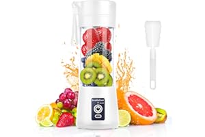 Portable Blender Cup,Electric USB Juicer Blender,Mini Blender Portable Blender For Shakes and Smoothies, Juice,380ml, Six Bla