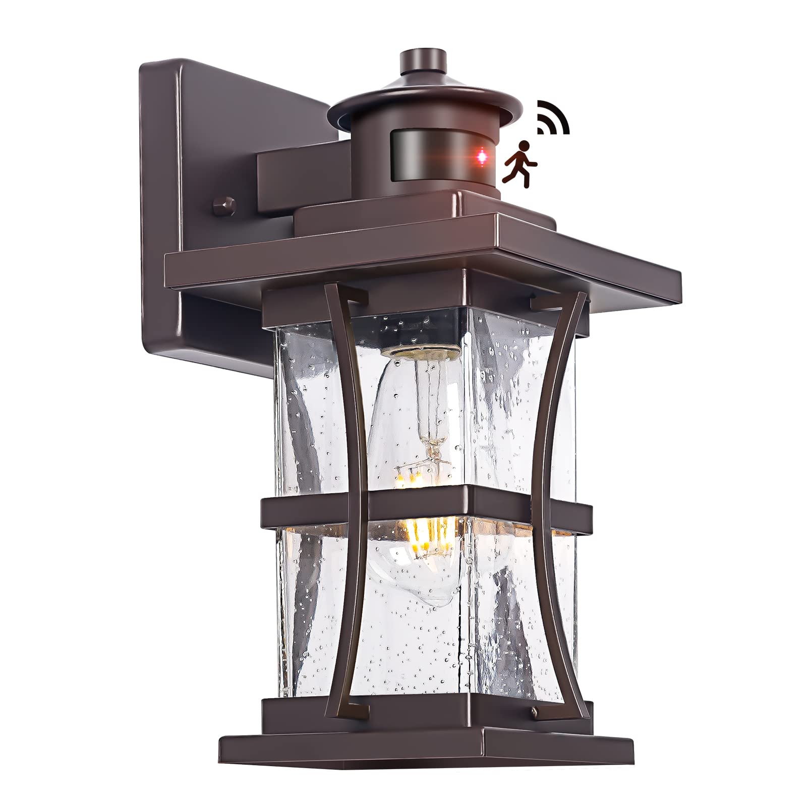 Photo 1 of Motion Sensor Outdoor Lights - Oil Rubbed Bronze Dusk to Dawn Outdoor Lighting, Advanced Exterior Light Fixtures Wall Sconce, Waterproof Porch Light Wall Mount for Front Garage, Entryway Anti-Rust