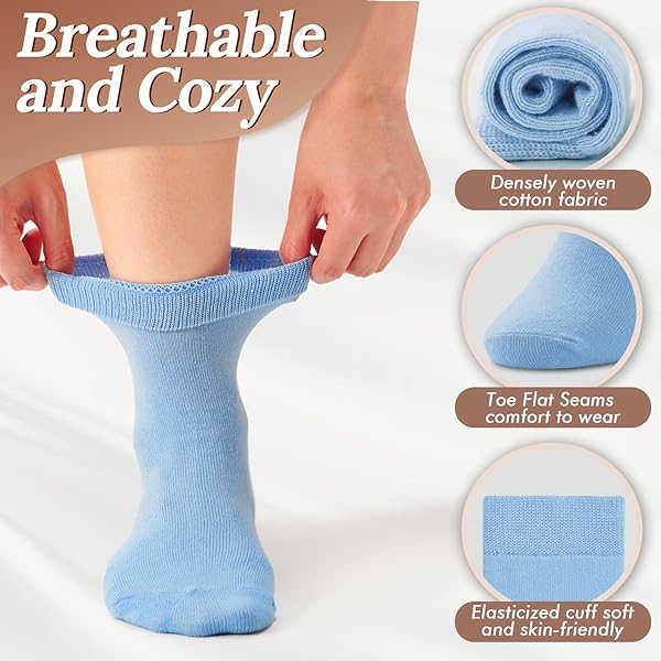 JAKIDAR CREW SOCKS CASUAL NEUTRAL COTTON SOCKS FOR TRENDY COZY ATHLETIC GIRLS SOCKS, 6 PAIRS SIZE 7-10 BROWN