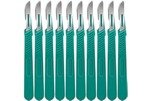 YIXANGDD 10 PCS Scalpel Blades with #10 Scalpels Surgical Blades,Disposable Blades with Protective Cover,Laboratory Blade-Lab Knives- Carving Blades with Handle-Art Blades Practicing Cutting-Crafts & More