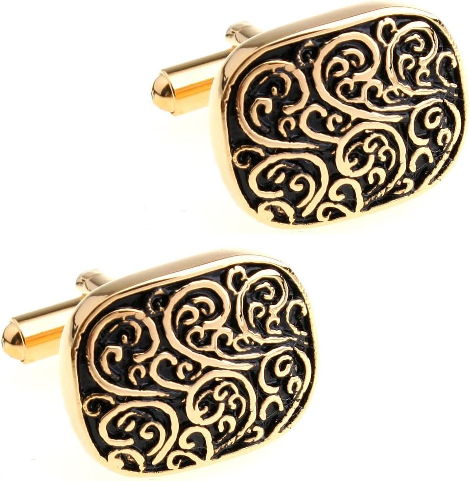 CIFIDET Cuff Links Fashion Mens Gold Flower Enamel Shirt Cufflinks with Gift Box