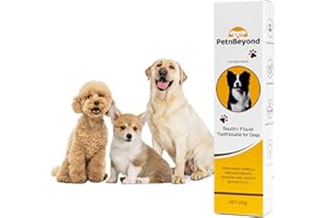 BELLE HOMIE PetnBeyond Dog Toothpaste - Poultry Flavor Teeth Brushing Cleaner, Pet Breath Freshener, Oral Care, Professional Pet Toothpaste for Dogs and Cats. Controls Plaque, Tartar, Bad Breath, Reduces Plaque