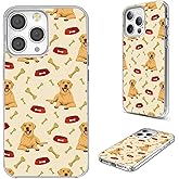 AKORAVO for iPhone 14 Pro Case for Women Men Girl, Full Protective Shockproof Slim Soft TPU Clear Phone Cover Cases Design for iPhone 14 Pro 6.1,Cartoon Animal Pet Dog Funny Golden Retriever Bones
