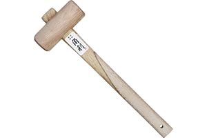 KAKURI Japanese Wooden Mallet Hammer 36mm - Small Wood Mallet for Woodworking, Joinery, Chiseling, and Carving - Heavy Duty Round Head - Made in Japan