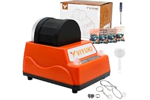VIYUKI 2024 Rock Tumblers Kit - Includes Rough Gemstones, 4 Polishing Grits, Jewelry Fastenings,Operating Instruction, Great Stem Science Kit for Teen
