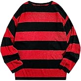 Floerns Men's Striped Pullover Sweater Colorblock Crew Neck Knit Casual Tops