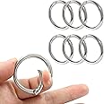 Augiimor 6Pcs Durable Spring O Rings, Premium Zinc Alloy Round Spring Clips Strong Metal Split Rings for Purses, Keyring and Handbag(Silver, Inner Dia:32mm/1.26 inch,Outer Dia: 40mm/1.57 inch)