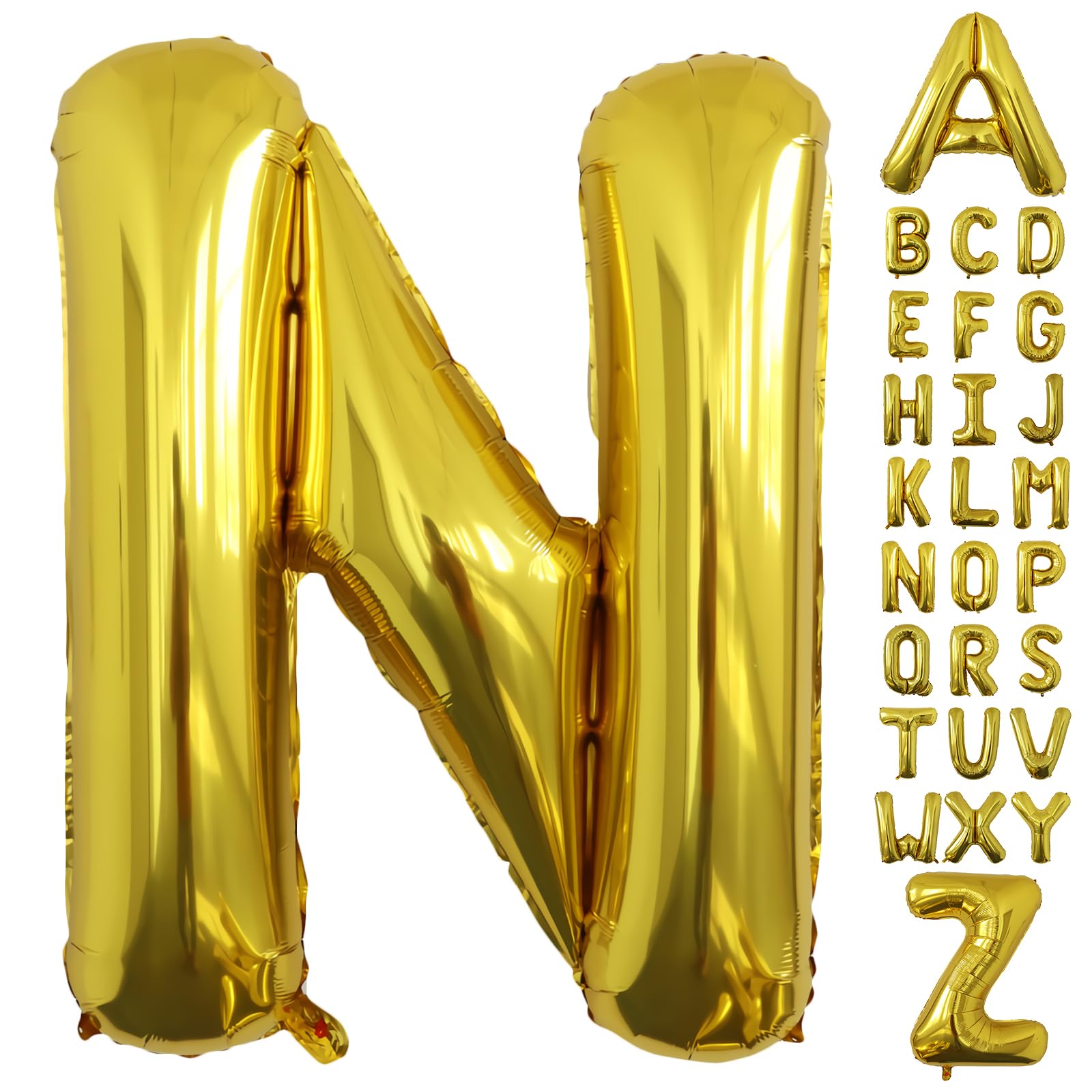 Photo 1 of “40” Inch Large Gold Letter Balloons, Big Size Jumbo Helium Mylar Foil Party Balloons"N"for Birthday Party Decorations, Party Wedding Bachelorette Bridal Shower Decoration Holiday Balloon Decoration