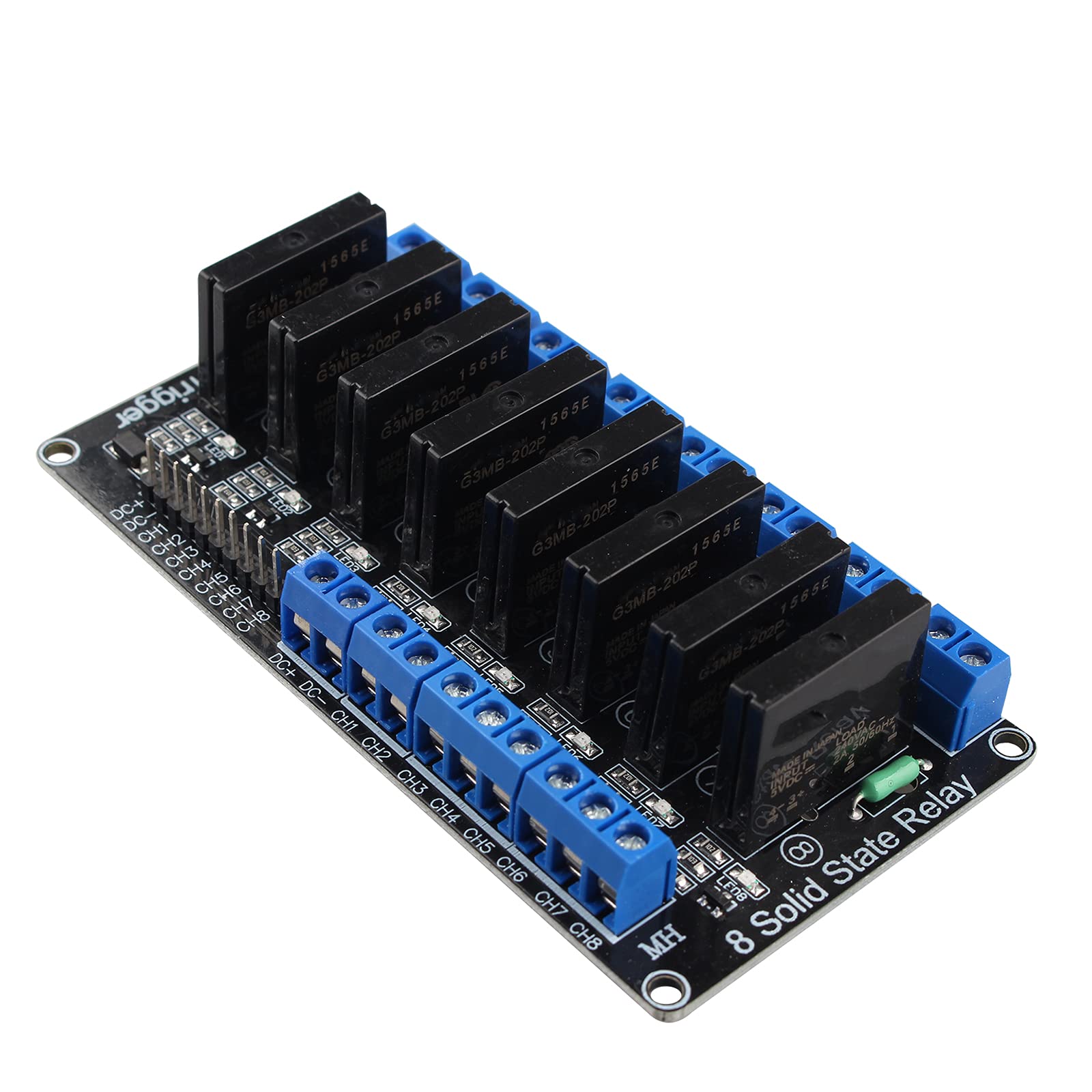 HALJIA 8 Channel 5V Solid State Relay Module Board Low Level Trigger 2A With Resistive Fuse Compatible with Arduino Uno Duemilanove MEGA2560 MEGA1280 ARM DSP PIC