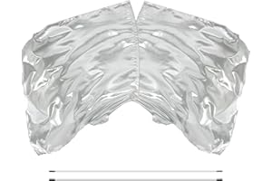 Baisdan 51.2''x45.3" Worship Flags for Dance Church, Praise Dance Flags for Worship, Praise Flags with Flexible Rods, 2 Pack, Silver