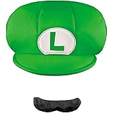 Disguise Nintendo Super Mario Brothers Luigi Child Hat and Mustache, One Size Child