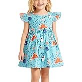 Heippwy Toddler Girl Casual Dress Baseball Print Ruffle Bottom Casual Dress Summer Clothes 2-8Y