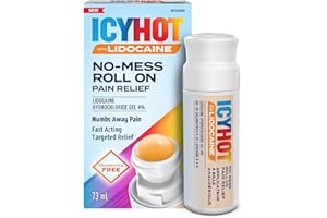 Icy Hot No Mess Roll-On Applicator with 4% Lidocaine, Numbs Away Pain, Non-Greasy, Fast-Acting Targeted Pain Relief for Back,