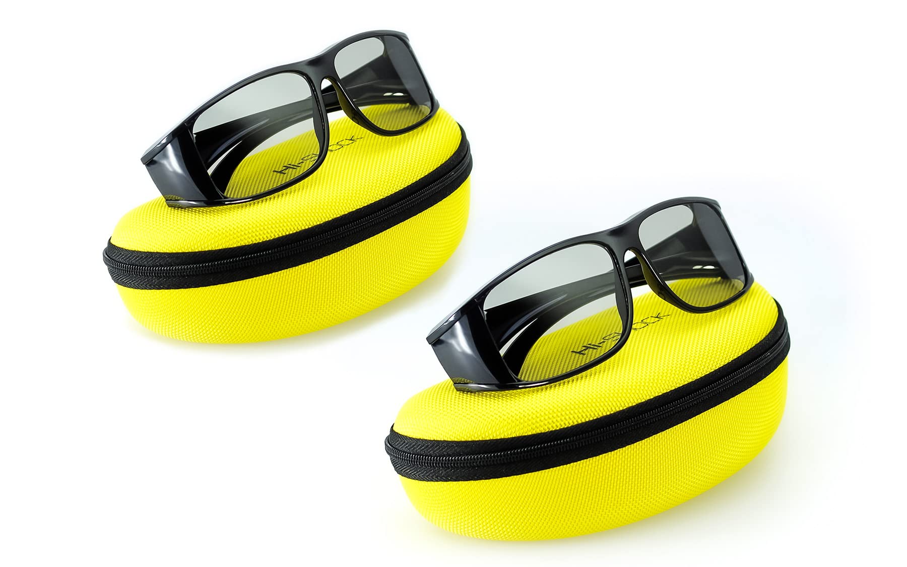 2x Hi-SHOCK passive 3D glasses for 4K 3D TV compatible with LG, Grundig or AG-F420 / PTA417 / TDG500P / TY-EP3D20E / PX1821E-1TVA | incl. case [polarization 3D technology]