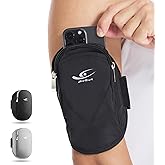 HiRui Universal Comfort Armband Phone Holder Running Armband Adjustable Wristband Phone Holder for Exercise Workout Compatible with iPhone 16/15/14/13/Plus/Pro Samsung Galaxy All Phones (Black)