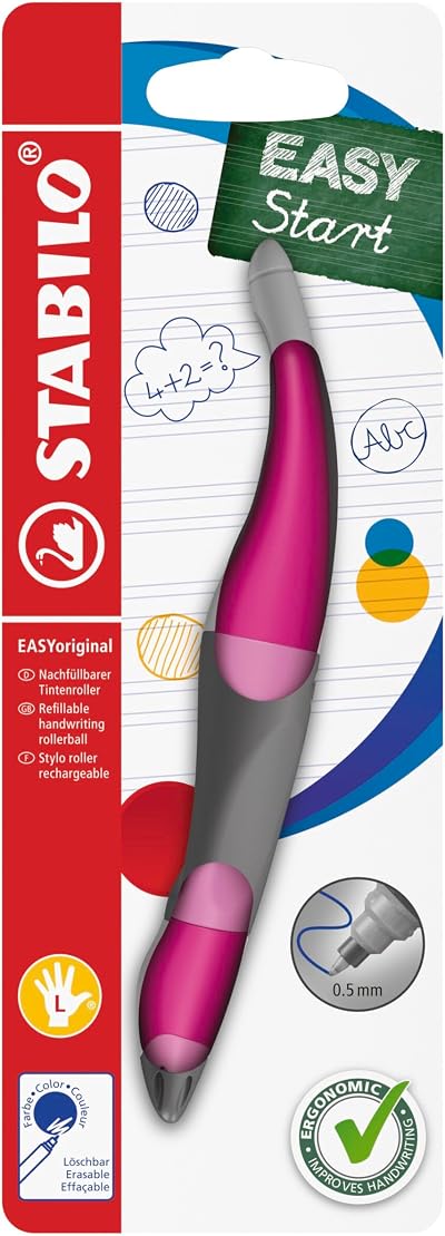 STABILO EASYoriginal Left-Handed Ergonomic Rollerball Pink Pack 1