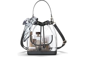 Missnine Clear Bag for Stadium Approved, Clear Crossbody Bucket Bag Transparent PVC Purse for Women, Concert Stadium Events