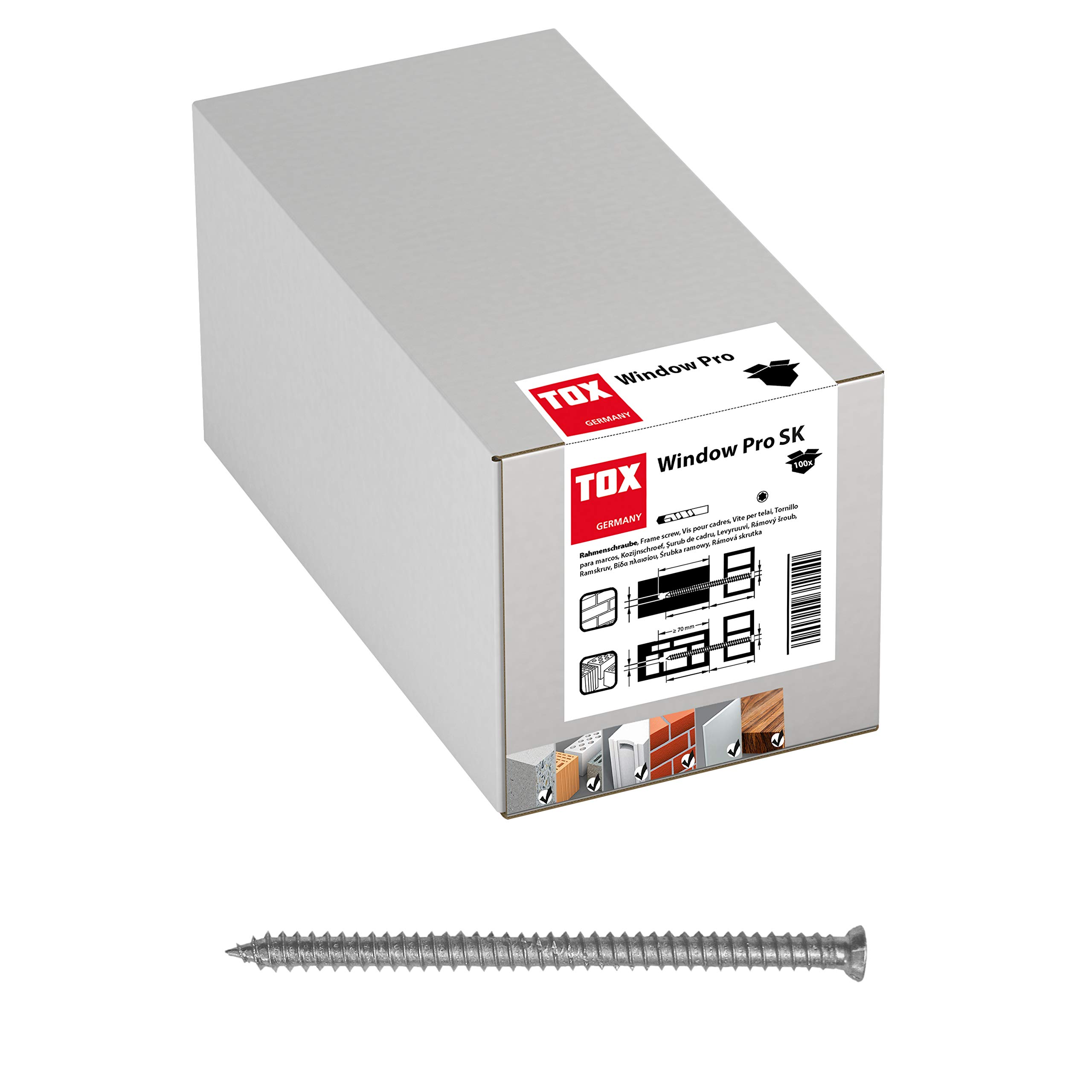 TOX frame screw Window Pro SK 7,5 x 132 mm, 100 pieces, 09110139
