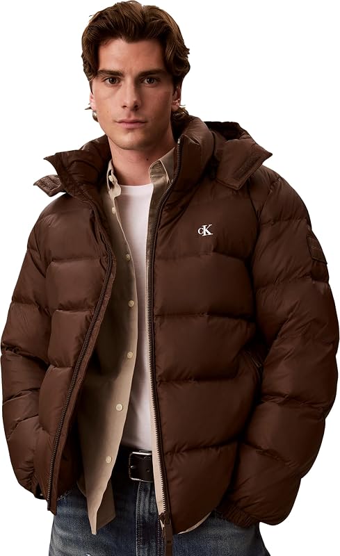 Ls Ls Chaqueta de nailon con cremallera y capucha para hombre Lv04rg515g (paquete de 1), Marrón (corcho marrón), L — foto 1 de 6