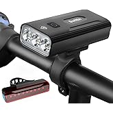 3000 Lumen Super Bright Bike Lights,5200mAh Runtime 10+ Hours,Rechargeable Bicycle Lights Front and Back for Night Riding,5 Light Modes,Easy to Install for Men Women Kids Road Mountain Cycling