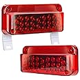 LIMICAR RV Tail Lights LED, RV Tail Lights, 53 LED Red RV Brake Lights, Camper Tail Lights w/White License Plate LED Trailer Lights, Red Cover Reflex Lens Camper Trailer Lights