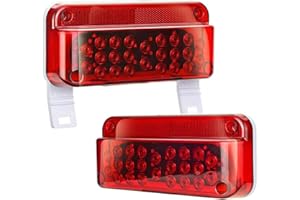 LIMICAR 53 LED Red RV Camper Trailer Stop Turn Brake Tail Lights White License Plate Light with Reflex Surface Mount White Ba