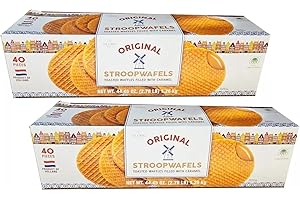 GENERIC Le Chic Patissier Original Stroopwafel Toasted Waffles Filled with Caramel 44.4oz 1260g (Two Boxes)