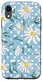iPhone XR Scattered Daisies Wildflower Blue Case