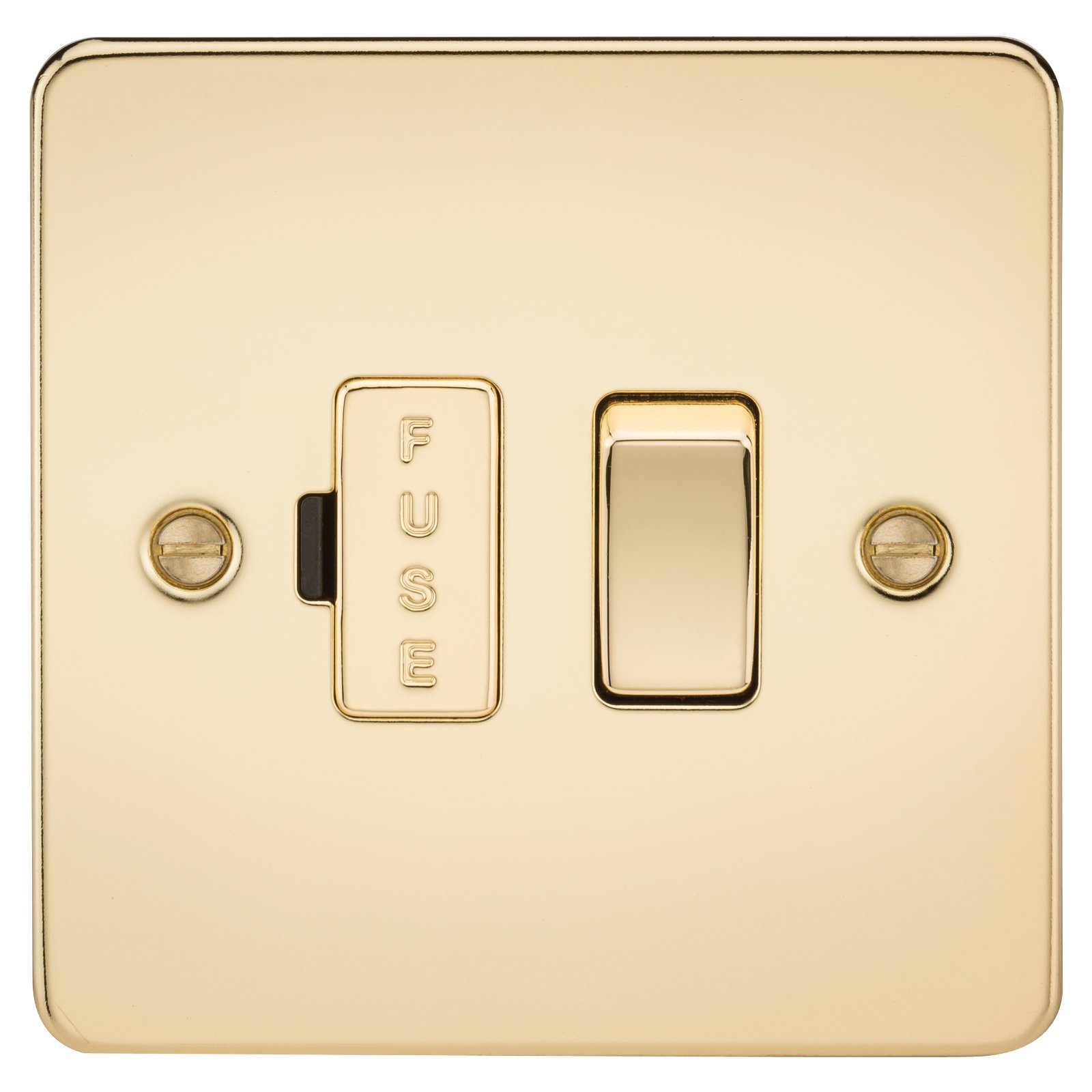 Knightsbridge FP6300PB FPAV6300PB Flat Plate 13A Switched Fused Spur Unit-Polished Brass — image 1