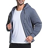 JUNMAO Heavyweight Sherpa Hoodies for Men，Winter Jackets Warm Coats Sweatshirt Hoodies For Men Zip Up
