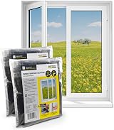 EASYmaxx Fly Screen for Window with Hook & Loop Tape Black 130 x 150 cm